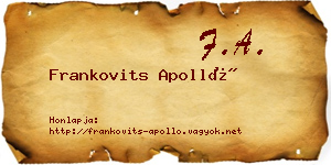 Frankovits Apolló névjegykártya